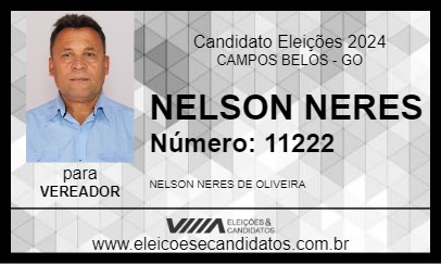 Candidato NELSON NERES 2024 - CAMPOS BELOS - Eleições