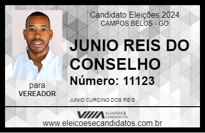 Candidato JUNIO REIS DO CONSELHO 2024 - CAMPOS BELOS - Eleições