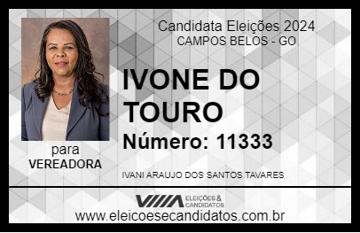 Candidato IVONE DO TOURO 2024 - CAMPOS BELOS - Eleições