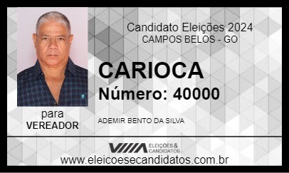 Candidato CARIOCA 2024 - CAMPOS BELOS - Eleições