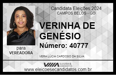 Candidato VERINHA DE GENÉSIO 2024 - CAMPOS BELOS - Eleições