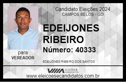 Candidato EDEIJONES RIBEIRO 2024 - CAMPOS BELOS - Eleições