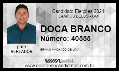 Candidato DOCA BRANCO 2024 - CAMPOS BELOS - Eleições