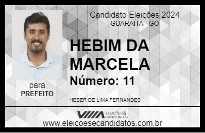 Candidato HEBIM DA MARCELA 2024 - GUARAÍTA - Eleições