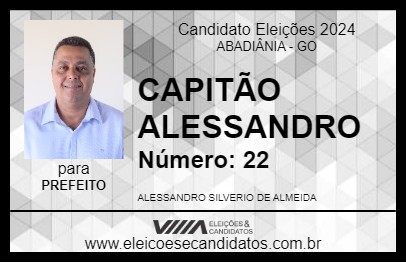 Candidato CAPITÃO ALESSANDRO 2024 - ABADIÂNIA - Eleições