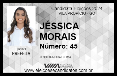 Candidato JÉSSICA MORAIS 2024 - VILA PROPÍCIO - Eleições