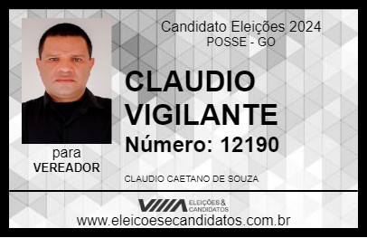 Candidato CLAUDIO VIGILANTE 2024 - POSSE - Eleições