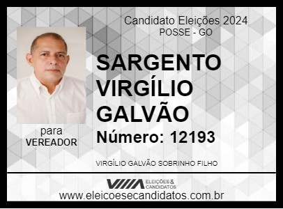 Candidato SARGENTO VIRGÍLIO  GALVÃO 2024 - POSSE - Eleições