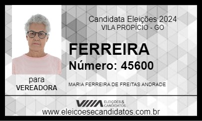 Candidato FERREIRA 2024 - VILA PROPÍCIO - Eleições