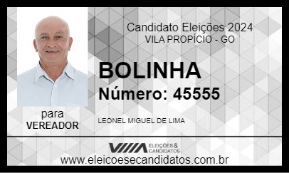 Candidato BOLINHA 2024 - VILA PROPÍCIO - Eleições