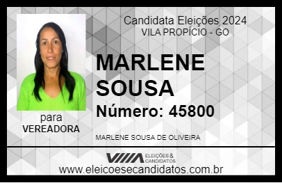 Candidato MARLENE SOUSA 2024 - VILA PROPÍCIO - Eleições