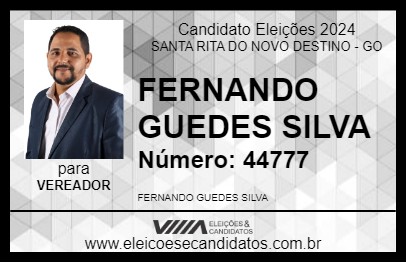 Candidato FERNANDO GUEDES SILVA 2024 - SANTA RITA DO NOVO DESTINO - Eleições