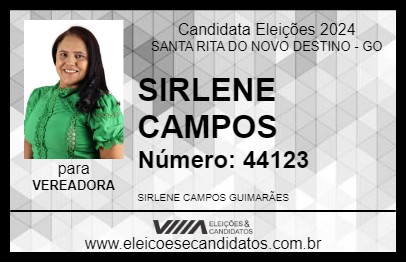 Candidato SIRLENE CAMPOS 2024 - SANTA RITA DO NOVO DESTINO - Eleições