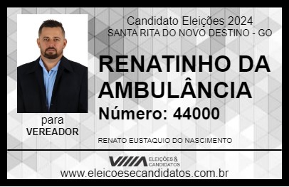 Candidato RENATINHO DA AMBULÂNCIA 2024 - SANTA RITA DO NOVO DESTINO - Eleições