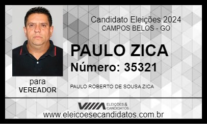 Candidato PAULO ZICA 2024 - CAMPOS BELOS - Eleições