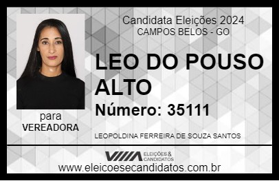 Candidato LEO DO POUSO ALTO 2024 - CAMPOS BELOS - Eleições