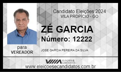 Candidato ZÉ GARCIA 2024 - VILA PROPÍCIO - Eleições