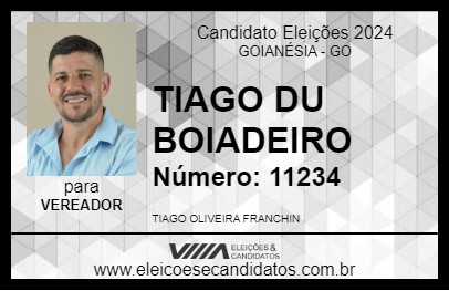 Candidato TIAGO DU BOIADEIRO 2024 - GOIANÉSIA - Eleições