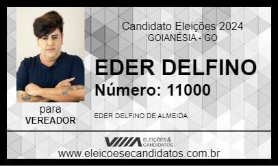 Candidato EDER DELFINO 2024 - GOIANÉSIA - Eleições