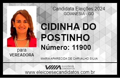 Candidato CIDINHA DO POSTINHO 2024 - GOIANÉSIA - Eleições