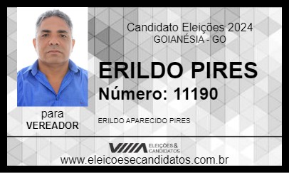 Candidato ERILDO  PIRES 2024 - GOIANÉSIA - Eleições