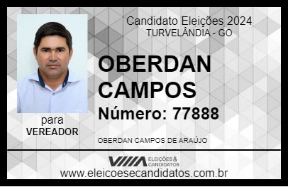 Candidato OBERDAN CAMPOS 2024 - TURVELÂNDIA - Eleições