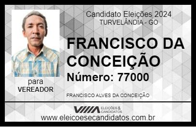 Candidato FRANCISCO DA CONCEIÇÃO 2024 - TURVELÂNDIA - Eleições