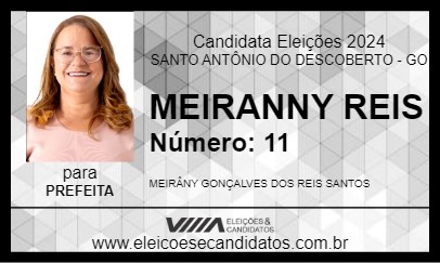 Candidato MEIRANNY REIS 2024 - SANTO ANTÔNIO DO DESCOBERTO - Eleições