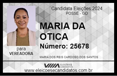 Candidato MARIA DA OTICA 2024 - POSSE - Eleições