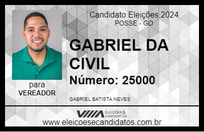 Candidato GABRIEL DA CIVIL 2024 - POSSE - Eleições