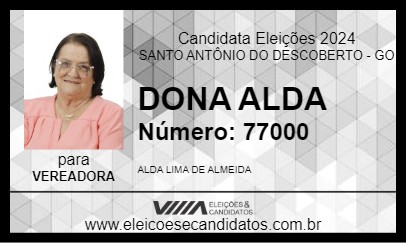 Candidato DONA ALDA 2024 - SANTO ANTÔNIO DO DESCOBERTO - Eleições