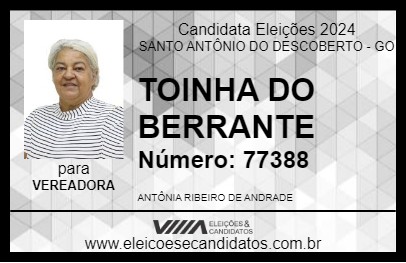 Candidato TOINHA DO BERRANTE 2024 - SANTO ANTÔNIO DO DESCOBERTO - Eleições