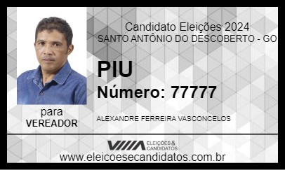 Candidato PIU 2024 - SANTO ANTÔNIO DO DESCOBERTO - Eleições