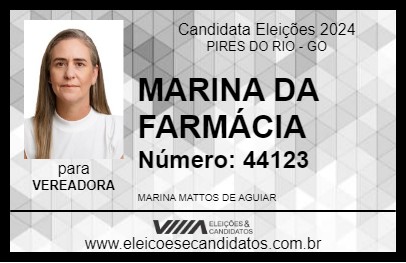 Candidato MARINA DA FARMÁCIA 2024 - PIRES DO RIO - Eleições