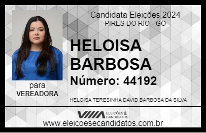 Candidato HELOISA BARBOSA 2024 - PIRES DO RIO - Eleições