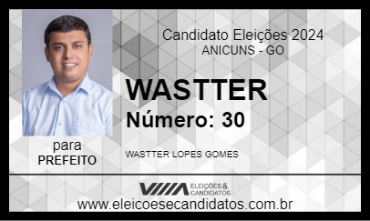 Candidato WASTTER 2024 - ANICUNS - Eleições