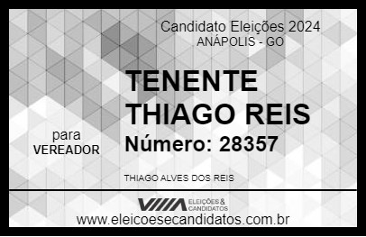 Candidato TENENTE THIAGO REIS 2024 - ANÁPOLIS - Eleições