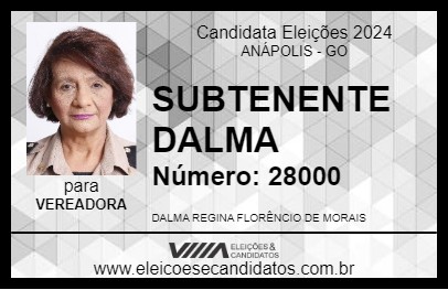 Candidato SUBTENENTE DALMA 2024 - ANÁPOLIS - Eleições