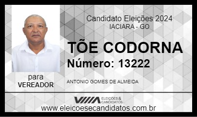 Candidato TÕE CODORNA 2024 - IACIARA - Eleições