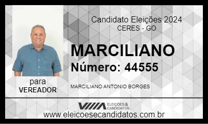 Candidato MARCILIANO 2024 - CERES - Eleições