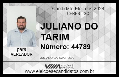 Candidato JULIANO DO TARIM 2024 - CERES - Eleições