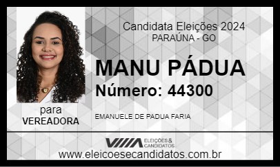 Candidato MANU PÁDUA 2024 - PARAÚNA - Eleições