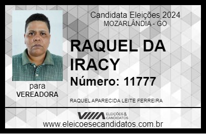 Candidato RAQUEL DA IRACY 2024 - MOZARLÂNDIA - Eleições