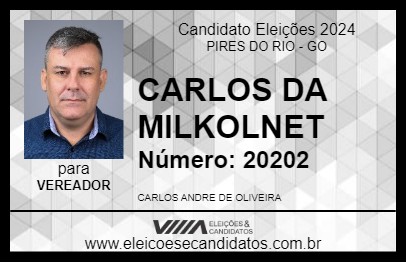 Candidato CARLOS DA MILKOLNET 2024 - PIRES DO RIO - Eleições