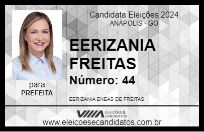 Candidato EERIZANIA FREITAS 2024 - ANÁPOLIS - Eleições