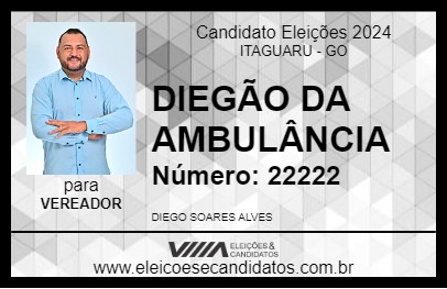 Candidato DIEGÃO DA AMBULÂNCIA 2024 - ITAGUARU - Eleições