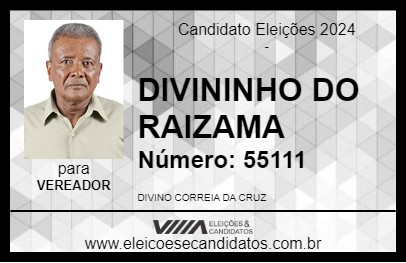 Candidato DIVININHO DO RAIZAMA 2024 - PORANGATU - Eleições