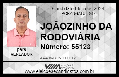 Candidato JOÃOZINHO DA RODOVIÁRIA 2024 - PORANGATU - Eleições