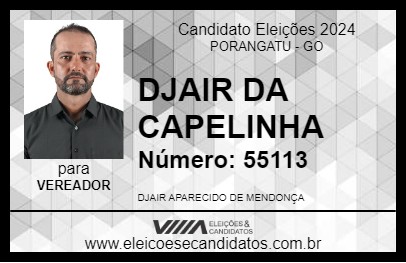 Candidato DJAIR DA CAPELINHA 2024 - PORANGATU - Eleições