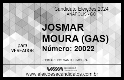 Candidato JOSMAR MOURA (GAS) 2024 - ANÁPOLIS - Eleições